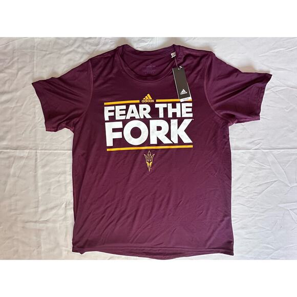 Adidas Women’s NWT Maroon ASU Fear the Fork T-shirt- XL - Picture 1 of 6